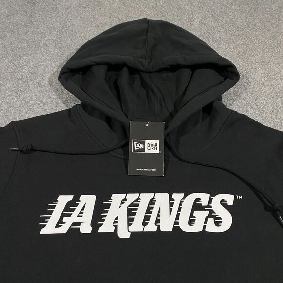 Los Angeles LA Kings Wordmark Logo New Era Hoodie Womens 2XL Black NHL Hockey - Picture 3 of 16